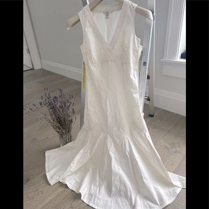 Linen/cotton blend midi dress